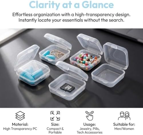 VARMDUKKE 4PCS Clear Ear Plug Cases, Small Plastic Boxes - Image 3