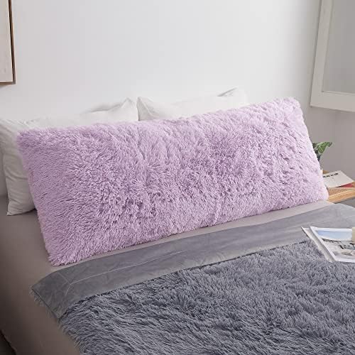 MEGO Luxury Fluffy Faux Fur Body Pillow Cover 20x54 by MEGO