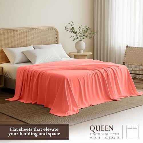 Queen Size Flat Sheet Only, Ultra Soft & Breathable Hotel Sheets - Image 2