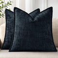 decorUhome Chenille Throw Pillow Covers 24x24 Set of 2, Midnight Blue by decorUhome