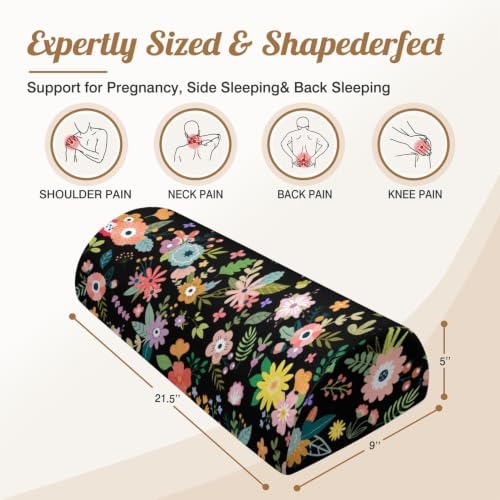 Knee Pillow for Back Sleeping – Half Moon Bolster Pillow for Under Knee While - Image 3
