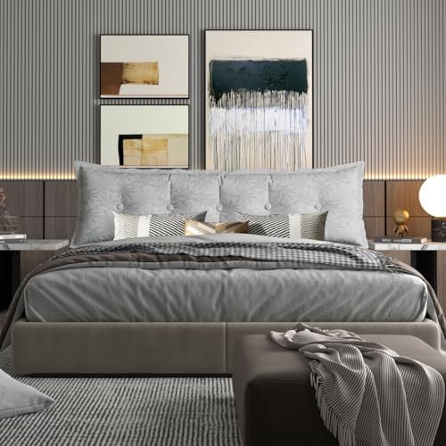 WOWMAX Headboard Pillow Twin XL Dorm Bolster Reading Pillow - Image 4