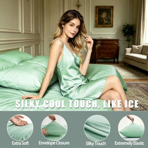 TELUS Cooling Pillowcases Queen Size 2-Pack, Silky Soft Breathable Pillow Case - Image 4