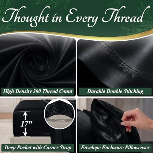 DECOLURE 100% Viscose Derived from Bamboo Sheets, Luxury 6 Pc Set - Image 4