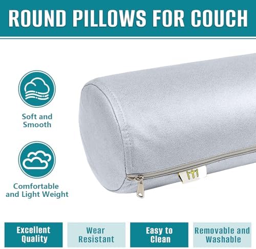 2 Pack Neck Roll Pillow, High-Density Foam Cylinder Bolster Pillow - Image 4