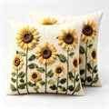 2D Flat Sunflower Linen Throw Pillow Covers 18x18 Set of 2 by Unknown