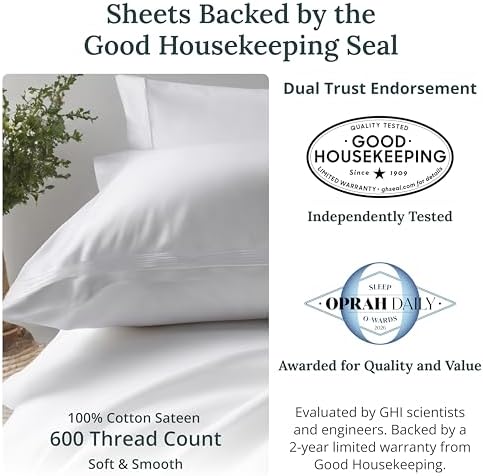 California Design Den 2 Pack 600 Thread Count Twin Size Bed Sheet Sets - Image 2