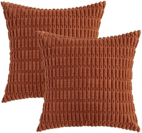 MIULEE Fall Decorative Throw Pillow Covers 16x16 Dark Rust Pack of 2 - Image 6