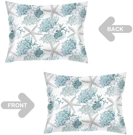Satin Pillowcase for Hair and Skin, Coastal Throw Pillow Cover 20"x26" Silk - Image 3