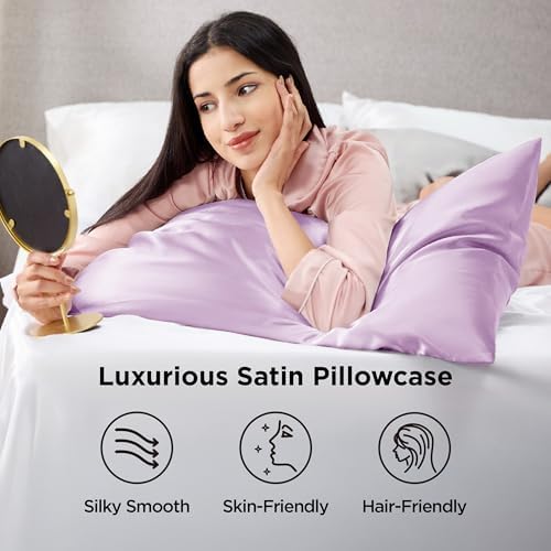 Bedsure Satin Pillowcase Standard Set of 2, Silky Pillow Cases - Image 2
