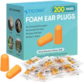 TICONN 200 Pairs Foam Ear Plugs Individually Wrapped, 32 dB NRR by TICONN