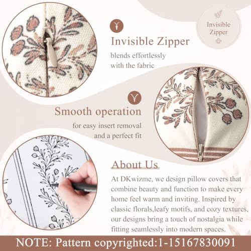 Vintage Floral Lumbar Pillow Covers 12X20 Pack of 1, Double-Sided Botanical - Image 3