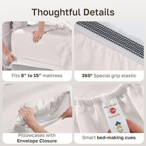 California Design Den 100% Organic Cotton King Size Bed Sheets Set - Image 4