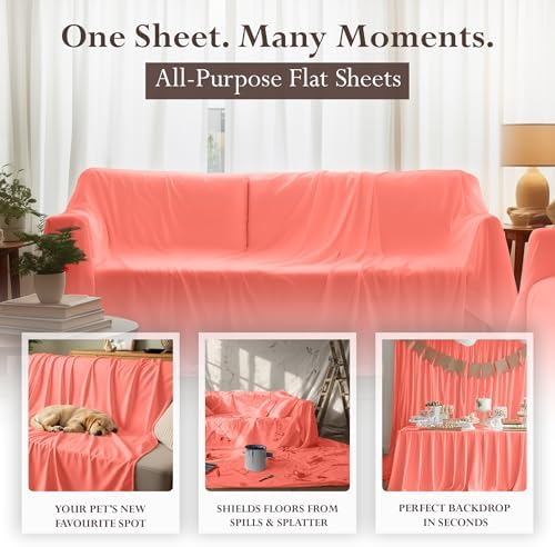 Queen Size Flat Sheet Only, Ultra Soft & Breathable Hotel Sheets - Image 5