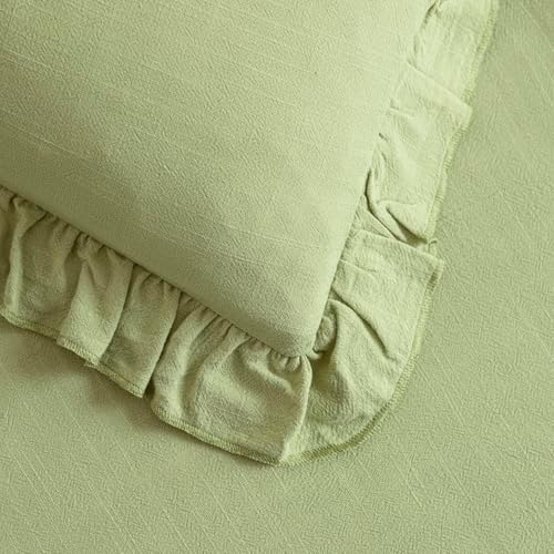 Foindtower Set of 2 Decorative Linen Fringe Ruffle Throw Pillow Covers Soft - Image 2