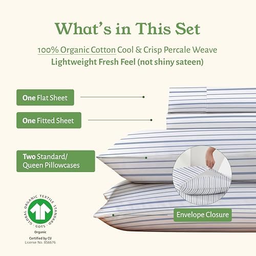 California Design Den 100% Organic Cotton Full Bed Sheets Set - Image 5