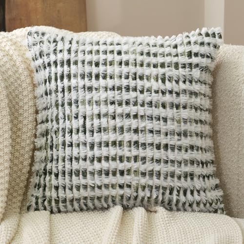 Aeckself Boho Chenille Tufted Pillow Cover 20 x 20 Inch, Decorative Square - Image 2