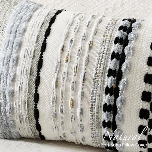 Kevin Textile Boho Tufted 12x24 Inch Lumbar Pillow Cover 1 Pack - Image 3