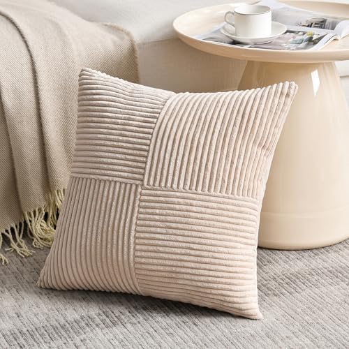 Fancy Homi 2 Packs Tan Big Decorative Throw Pillow Covers 24x24 Inch - Image 2