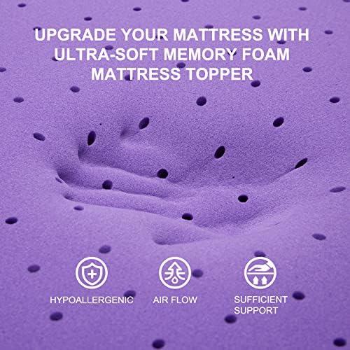 SINWEEK 4 Inch Gel Memory Foam Mattress Topper, Full Size - Image 3