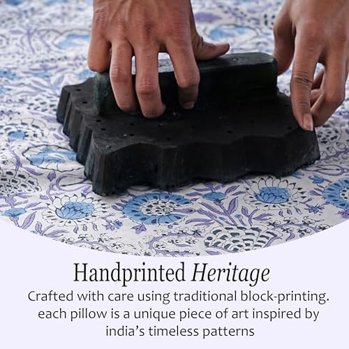 CPC Indigo Blue Ruffle Throw Pillow Covers - Image 5