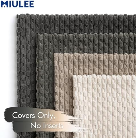MIULEE Neutral Grey Decorative Throw Pillow Covers - Image 4