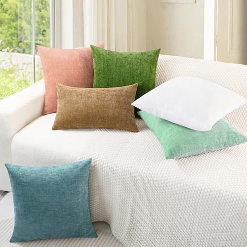 CaliTime Decorative Couch Throw Pillow Covers 22 X 22 Inches Grey Green - Image 4