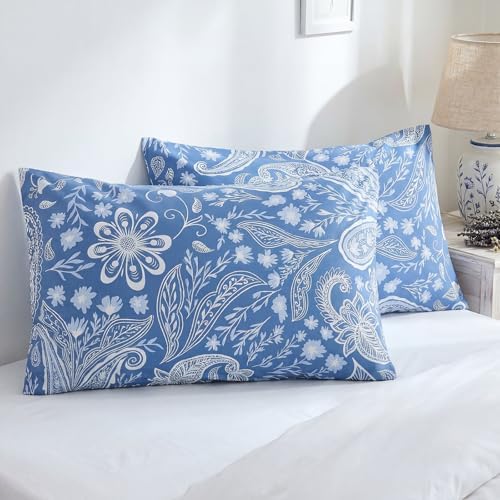 Bedorm King Size Pillow Cases Set of 2 Paisley Floral Pillow Covers Soft & by Bedorm