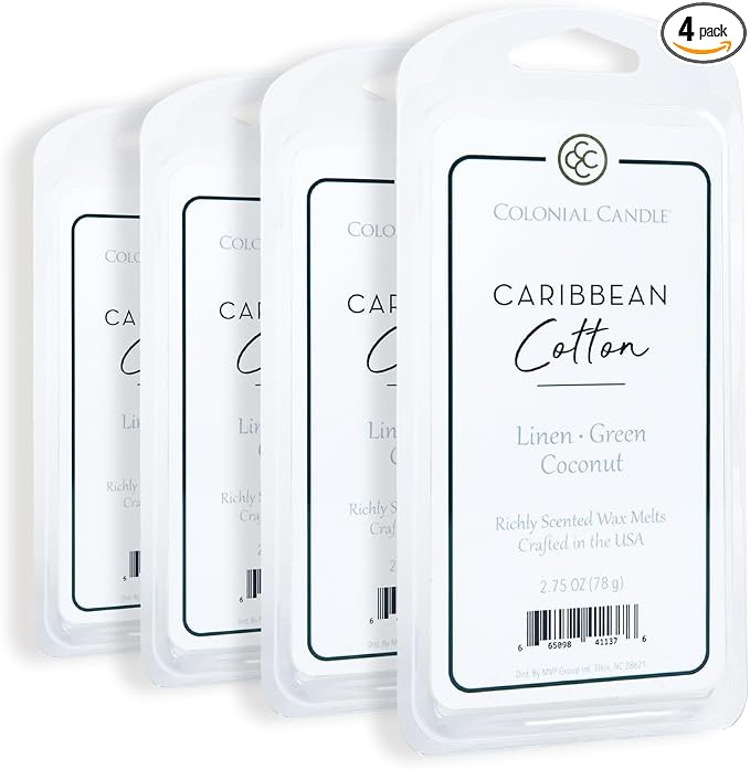 Colonial Candle Caribbean Cotton Scented Wax Melts, Wax Melt Warmer Cubes by ColonialCandle