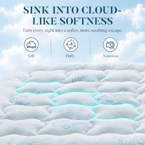 Queen Mattress Topper, Cooling Gel Memory Foam Topper - Image 5
