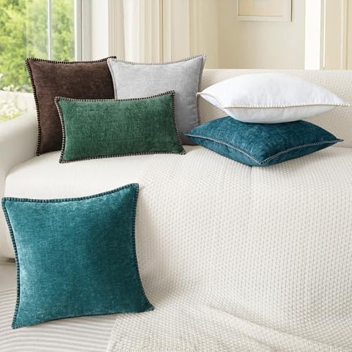 CaliTime Decorative Couch Throw Pillow Covers 26 X 26 Inches Teal - Image 4