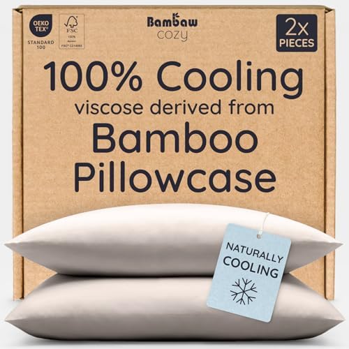 Bambaw 100% Viscose Derived from Bamboo Pillowcase Queen Size – Set of 2 Queen by Bambaw