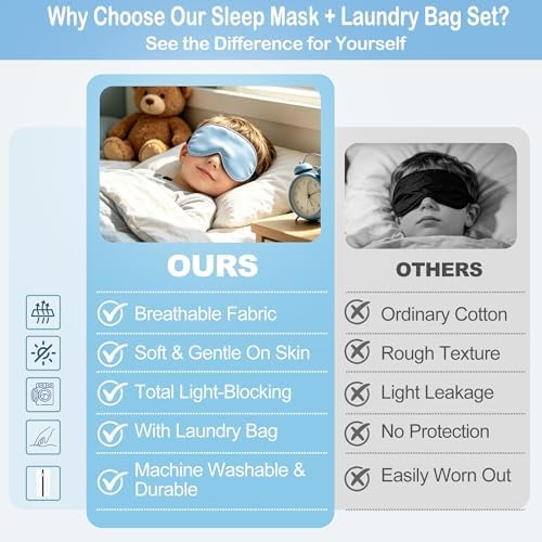 Kids Sleep Mask Eye Cover, Silk Sleeping Mask - Image 4