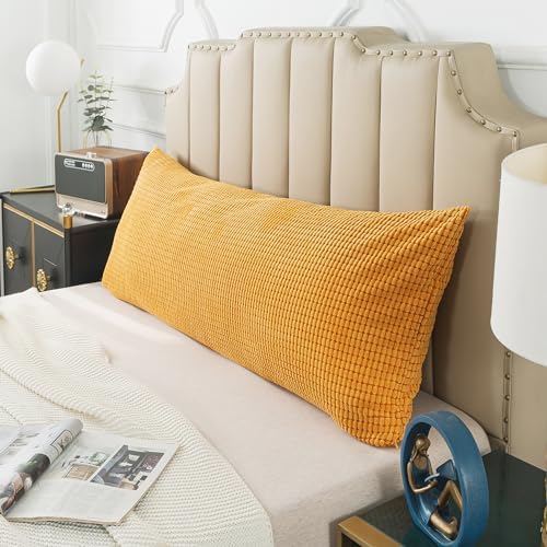 Pack of 1 Corduroy Soft Soild Body Pillow Covers Set Sofa Bedroom - Image 2