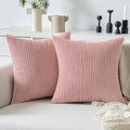 MIULEE Decorative Corduroy Throw Pillow Covers Set of 2 20x20 Blush Pink by MIULEE