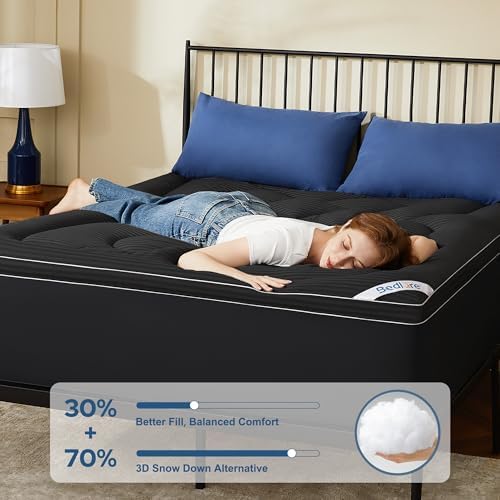 BEDLORE Twin Mattress Topper, Thick Pillow Top Bed Cover Soft Mattress Pad - Image 2
