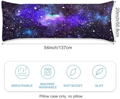 Body Pillow Cover with Zipper, Fantasy Space Universe Nebula Starry Sky - Image 2