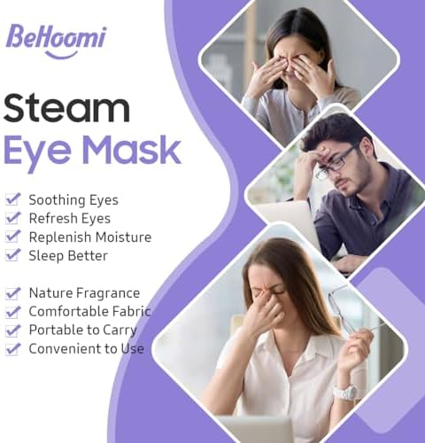 BeHoomi 20 Packs Steam Eye Mask, Heated Eye Mask Warm Compress - Image 3