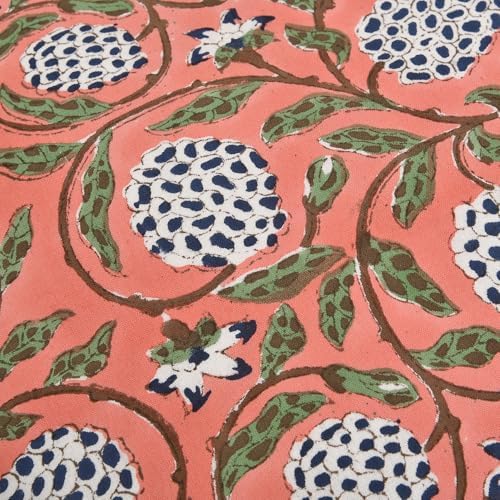 Ridhi Block Print Dark Salmon Pink Throw Pillow Cover 18" x 18" Decorative - Image 6