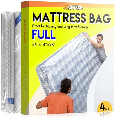 Axgatoxe Plastic Mattress Bag for Moving Storage, Full Size by AXgatoxe