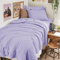 HYMOKEGE Light Purple Twin XL Comforter Set Seersucker 5 Pieces, All Season by HYMOKEGE