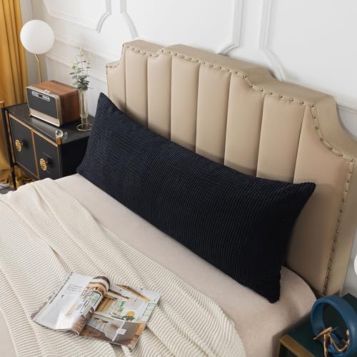 Pack of 1 Corduroy Soft Soild Body Pillow Covers Set Sofa Bedroom - Image 2
