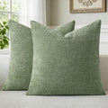 a moment Moss Green Chenille Throw Pillow Covers 16x16 Inch Pack of 2 Modern by amoment