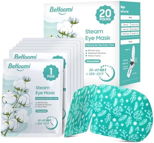 BeHoomi 20 Packs Steam Eye Mask, Heated Eye Mask Warm Compress by BeHoomi