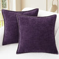 CaliTime Decorative Couch Throw Pillow Covers 18 X 18 Inches Plum Purple by CaliTime