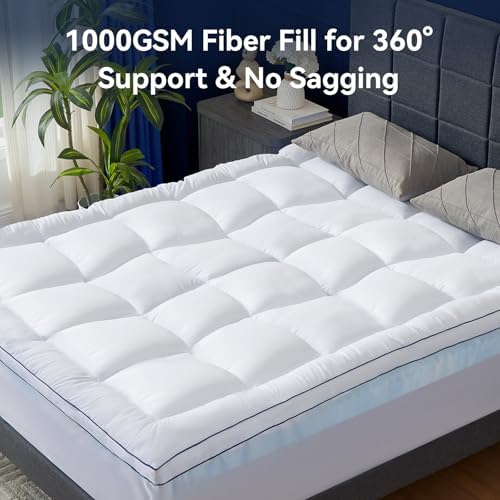California King Size Dual Layer 4 Inch Memory Foam Mattress Topper, 2 Inch - Image 6