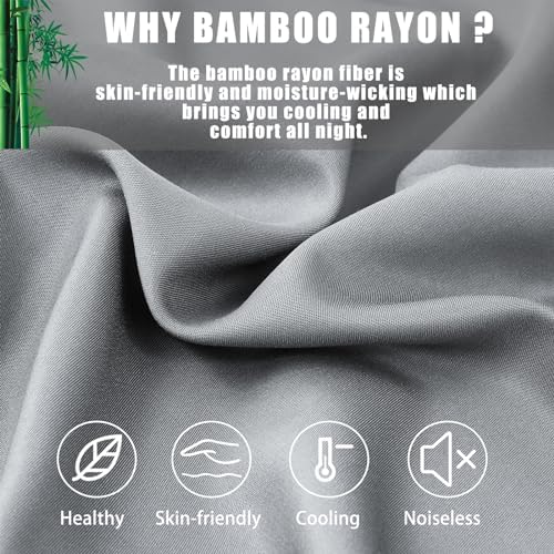 TELUS Pillow Cases King Size 2 Pack, Bamboo Rayon Cooling Pillowcases - Image 3