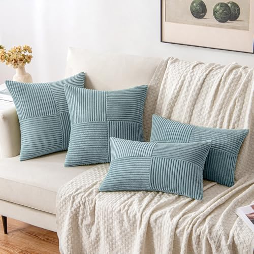 MIULEE Slate Blue Decorative Throw Pillow Covers - Image 4