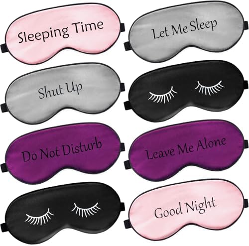 Geyoga 8 Pack Silk Funny Sleep Masks by Geyoga