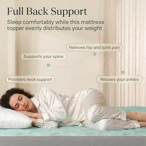 Novilla 3 Inch Dual Layer Cooling Gel Memory Foam Mattress Topper Queen - Image 4